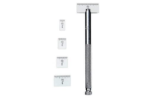 Starrett 5 Steel Rules with Holder. The Starrett S423Z set of five small rules is extremely useful for measurements in confined or hard-to reach locations. They are especially suitable for measuring grooves, short shoulders, recesses, keyways, and in tool and die work. SET, 5 Rules with Holder.   Made in USA.