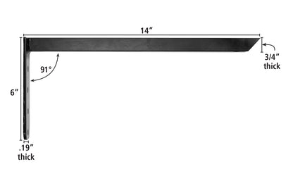 FastCap 14" L Speedbrace. L-Brace has a slim design to support countertops & breakfast bars. Countersunk holes on both sides. It’s fabricated at 91-degrees to hold heavy loads to level at 90-degrees under load. Model SB-14-L BRACE. 663807030627