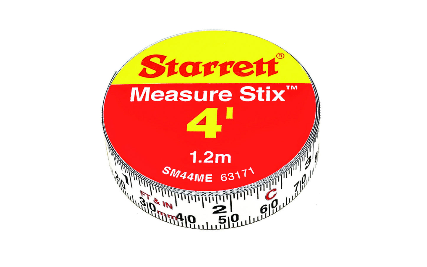 Starrett 1.2m / 4' Measure Stix Measure stix is manufactured with high quality precision steel. Produced with a permanent adhesive backing providing convenient, at-a-glance measurements. Can be mounted on work benches, saw tables, drafting tables, and more. The stix easily cut to proper size with scissors. Reads with left to right.