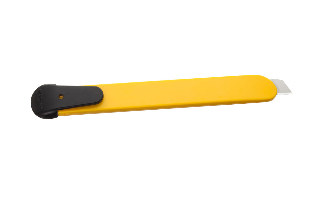 This Basic Olfa Precision Snap-Off Blade Utility Knife delivers a sharp, handy utility knife for value with precision results. Compact break-away knife features a durable ABS handle with auto-lock blade. Pocket clip doubles as a blade snapper. 9 mm wide silver snap blade. Model SPC-1. 091511100280. Made in Japan
