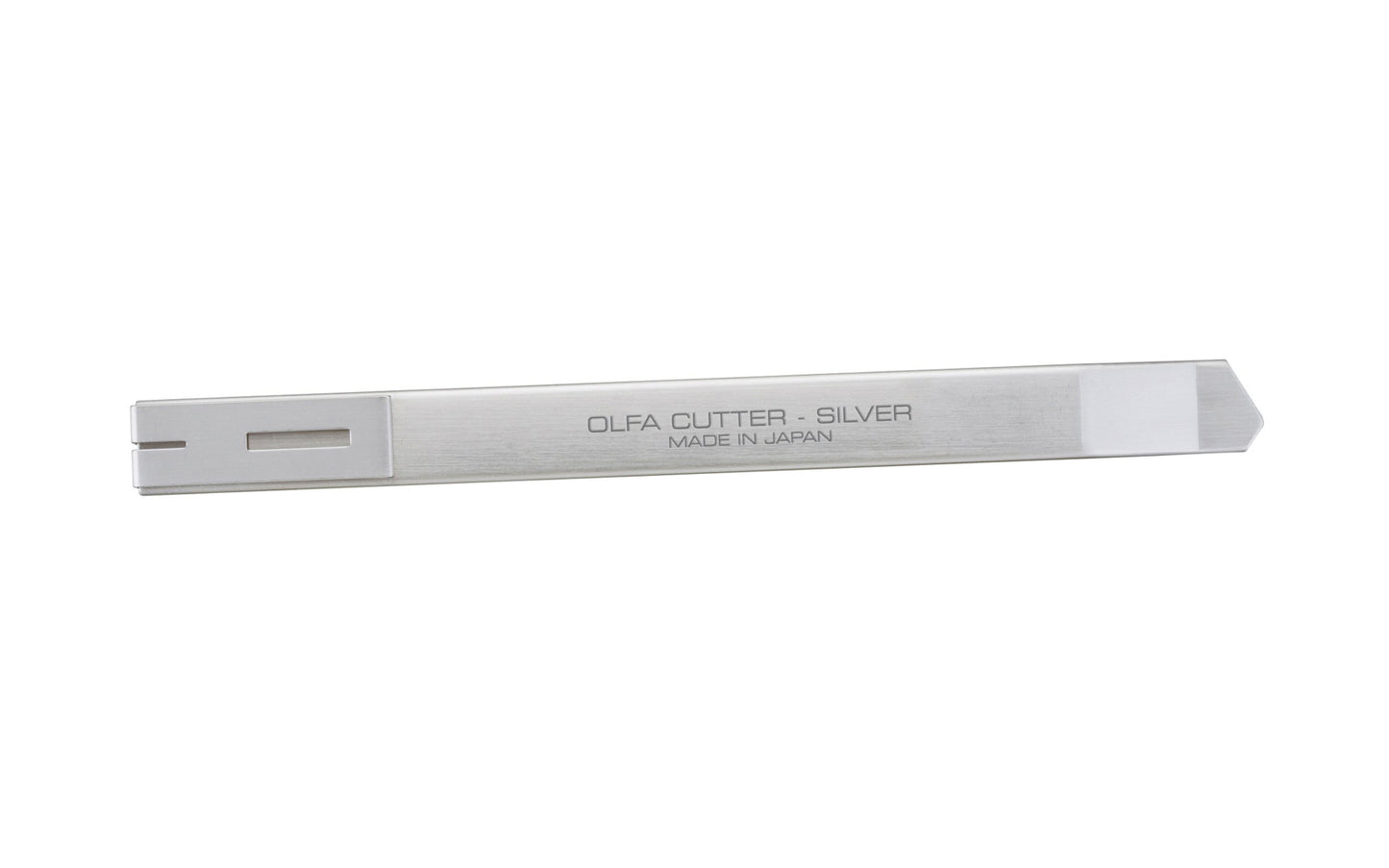 The Olfa "SVR-1" Stainless Utility Knife with 9 mm (3/8") wide blade is a precision snap-off knife. Slim design - Stainless steel body - rust resistant. Tool-free blade change. Pocket clip / blade snapper. Includes Olfa's premium AB-S stainless steel snap-off blade. 091511600032. Olfa Model SVR-1. Made in Japan