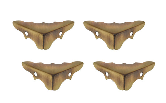 These solid brass small decorative corners are designed to protect & reinforce corners on small chests, trunks, luggage, furniture, etc. Made of solid brass material with an antique brass look. Sold as four corners in pack. National Hardware Model N213-462. 038613213463
