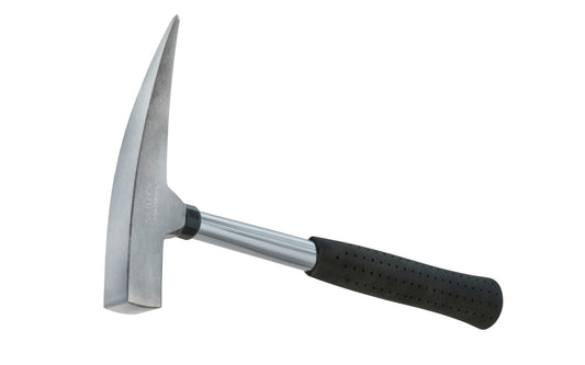 The 20 oz Rock Pick Hammer with Cushion Grip is a very durable & strong pick made in Japan. Drop forged steel pick head with steel handle with a cushion grip. The handle reduces impact vibrations due to the nylon vinyl shock reduction grip.   Made in Japan.
