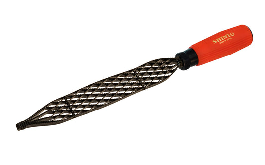 Japanese Shinto Saw Rasp. Made in Japan · High quality hardened steel teeth ~ Special design to prevent clogging with Coarse & Fine teeth ~ 9" long cutting rasp blade ~ Suitable for rough or fine work. Great for fast stock removal on wood, plastics, fiberglass, & even soft metals. Rubberized grip. 4986744610032