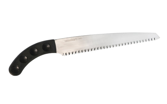 This Japanese Silky Gomtaro Saw 240 mm is a coarse & thick pruning saw that is great for use on green wood & garden work. Teeth on saw blade have 8 TPI which allows for very fast aggressive cutting. Teeth are impulse hardened which makes the blade tough & durable for prolonged life & wear.  Made in Japan. 4903585102243