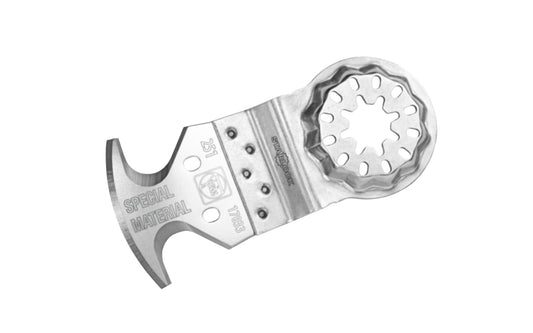 Fein Tools Special Material Multi-Knife Blade - 251 Blade. Designed for cutting carpet, PVC flooring, cardboard, bitumen shingles & roofing paper. With three cutting surfaces. Starlock mounting system.    Made in Germany. Model No. 63903251260. Multi-Blade Oscillating Blade