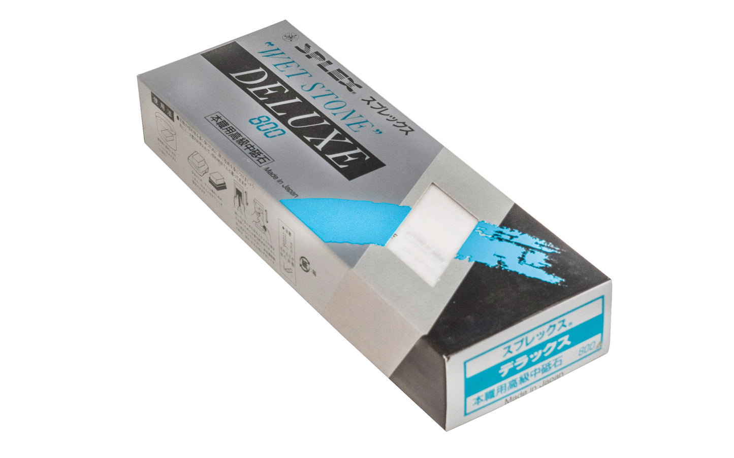 This Japanese Suehiro "Splex" Waterstone - 800 Grit is for sharpening carving tools, knives, planes, & kitchen knives, etc. This coarser grit waterstone is best for the first round of sharpening, then moving to finer grit waterstones. Use water only for lubrication.  Made in Japan. Sprex Waterstone. 4966684020825