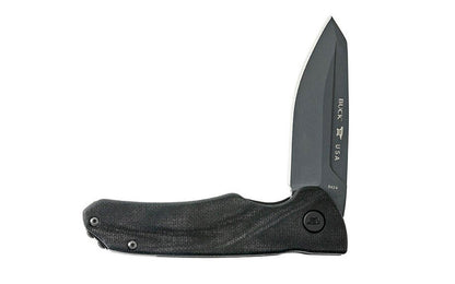 The Buck Knives 843 Sprint OPS Folding Knife has a high speed ball bearing flipper for fast deployment. The reverse tanto blade shape gives gthe knife piercing strength while also giving you the smooth cutting surface of a drop point. The blade is made of S30V steel. Made in USA. Model 0843BKS-B