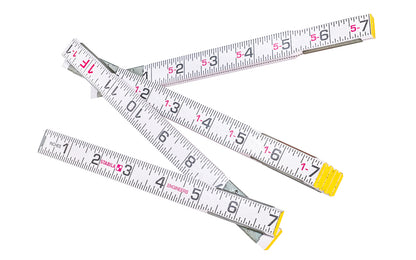 Stabila Engineer's Rule - Model No. 80015 - Type 600 - This folding rule made by Stabila is a quality Beechwood ruler that has high-strength hinges & hardened steel springs that deliver durability, smooth operation & positive lock. Weather resistant paint protects the wooden sections & the scale. 6' long folding ruler