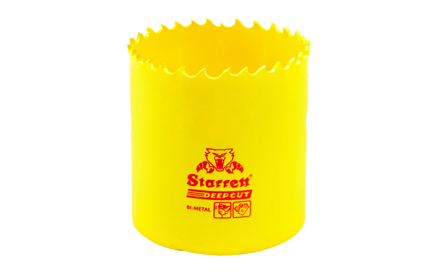 Starrett Deep Cut Bi-Metal Hole Saw. Hardened, heat resistant, positive rake HSS teeth with alloy backing - Strong & shatter resistant - Economically cuts wood, metal & steel (will work with stainless & mild steel sheet & tubes with wall thickness of up to 1/8" (3mm). Designed for hand held or fixed drills.