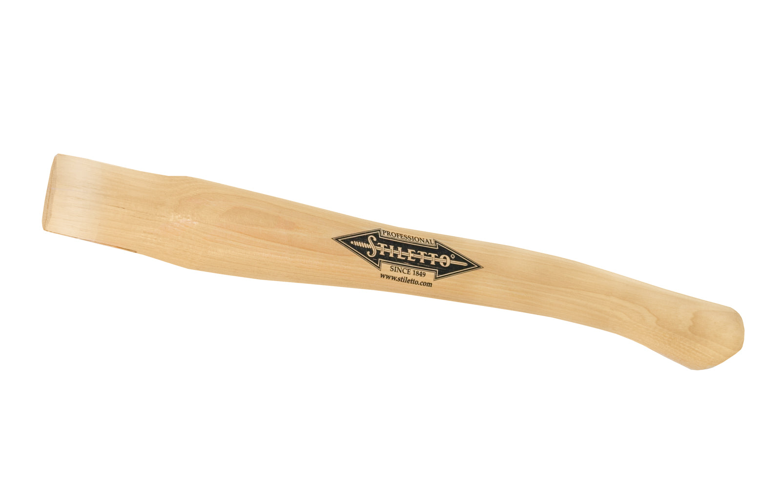 Stiletto's Replacement 16" Hybrid American Hickory Reverse Axe-Eye handle. Fits the 12 & 14 oz Titanium heads, & 19 & 21 oz Steel heads. Hardware & instructions included. Model STLHDL-C16. 662560900055