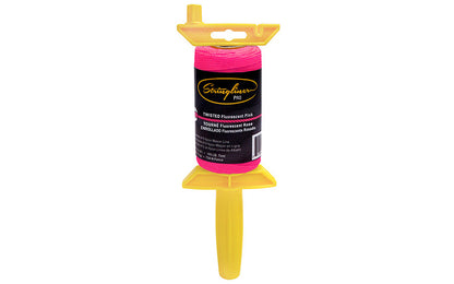 Stringliner Twisted Mason Line - Fluorescent Pink. Stringliner PRO Mason's Line Reloadable Reels are made of durable polyethylene, with a USA-made handle that allows you to quickly change rolls. Pro Reel fits Stringliner rolls from 4" to 6" long. 270' length roll. #18 nylon twisted mason line