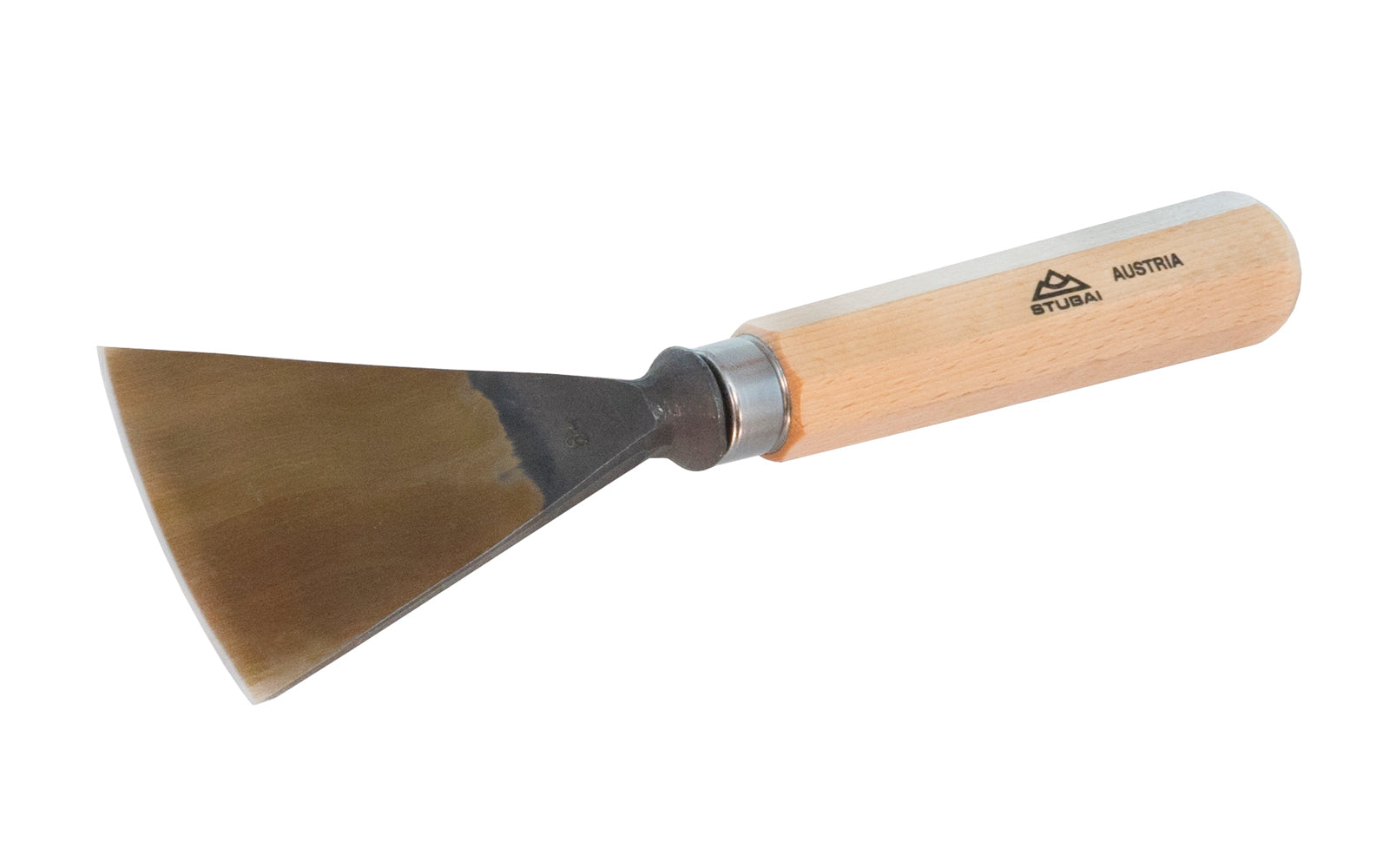 A 70 mm (2-3/4") wide heavy duty fishtail gouge with a #4 sweep made by Stubai Tools in Austria. Designed for heavy duty, flat, rough work, chip carving & relief work. 9-3/4" overall length.   Made in Austria.