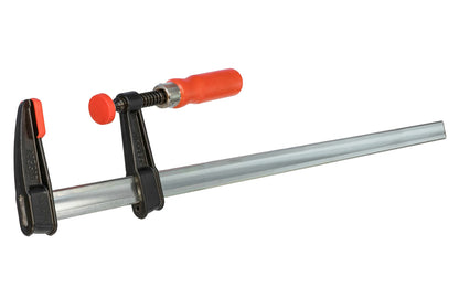 Bessey Light-Duty Steel Bar Clamps heads are made of malleable cast iron. The fixed jaw & sliding arm generates powerful & rigid clamping - acts against torsional forces - Wooden handles - 600 lbs. clamping pressure - Model No. TGJ2.524 - "TG series" Bessey Clamps 24" max opening - 2-1/2" throat depth - Made in Germany - 091162006047