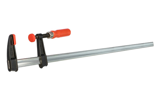 Bessey Light-Duty Steel Bar Clamps heads are made of malleable cast iron. The fixed jaw & sliding arm generates powerful & rigid clamping - acts against torsional forces - Wooden handles - 600 lbs. clamping pressure - Model No. TGJ2.536 - "TG series" Bessey Clamps 36" max opening - 2-1/2" throat depth - Made in Germany - 091162006061