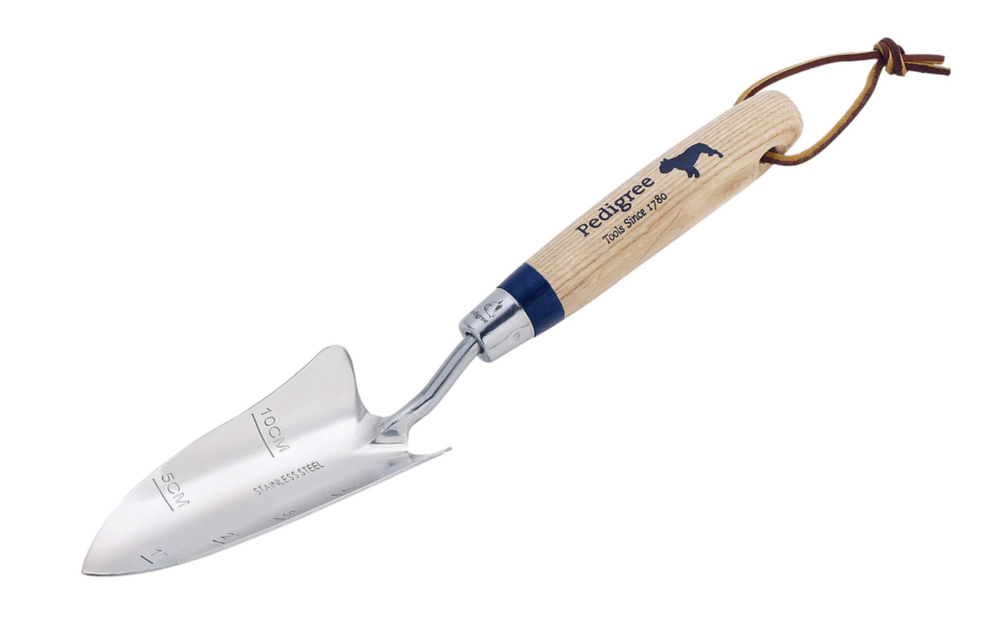 This high quality Pedigree Stainless Transplanting Trowel is made by Bulldog Tools. The trowel has a graduated measurement gauge that is ideal when planting in the garden & into containers. Useful when deciding how deep a bulb or plant should go in the soil to get the right depth.  