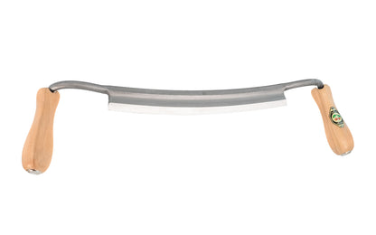 Made in Germany ~ Model 4002-250 MM · A quality curved 10" drawknife "Zugmesser" made by Two Cherries in Germany. Hand forged from high carbon steel then hardened & tempered, it cuts wood efficiently & holds a sharp edge well. Draw knife for general woodworking, debarking, or roughing out larger projects. 4016649040129
