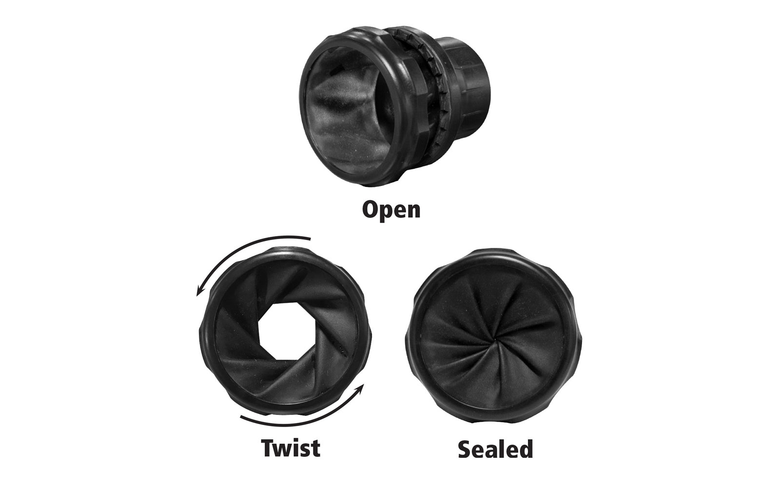 FastCap UNI-VAC is the ultimate shop vacuum accessory. Super flexible rubber grips around most sizes & shapes of vacuum ports. Adapts to most table saws, routers, miter saws, sanders. Adjustable Port Diameter: 1/4" Min. to 2-1/2" Max Diameter. Fixed Hose End: 2-1/4" Diameter. FastCap UNIVAC. Model UNI VAC. 663807030658