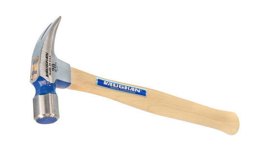 20 oz Vaughan 999ML mill face rip hammer is based on a unique rip hammer design originated by Vaughan. Extra steel behind the striking face, & the deep throat, octagon neck & smoothly swept claws. 051218105308. Mill waffle Face. Rust-resistant powder coat finish. Octagonal Neck. Made in USA. Hickory hardwood handle.