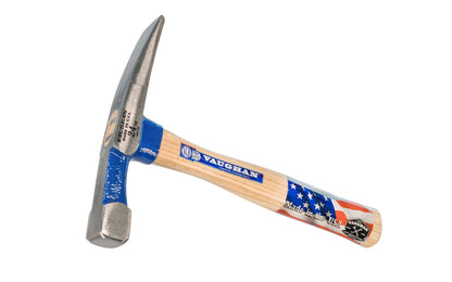 This 24 oz Vaughan Bricklayer's Hammer has a square, flat face with beveled edges. 11" American Hickory handle. Brick hammer has a rust-resistant powder coat finish.   Made in USA. Model BL24. 051218178104