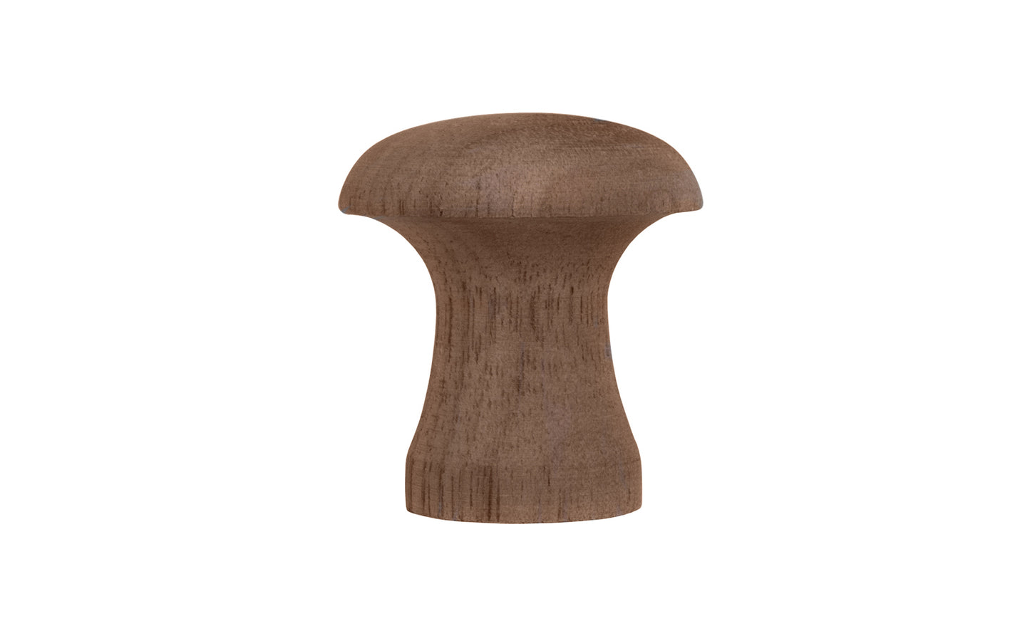 Classic & traditional Shaker-style solid wood cabinet knobs. Walnut Wood Knob. These charming wood knobs have a smooth & attractive look & feel. Wooden shaker knob for cabinets, drawers, & furniture. Unfinished mushroom shape wood knob.