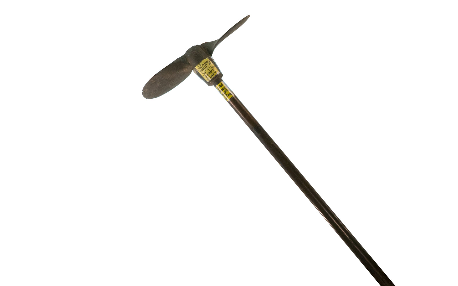 Solid Bronze 13" Folding Prop & 54" Long 1" Diameter Shaft. Heavy Solid Bronze - 18 lbs. 54" long shaft. Blades fold down.