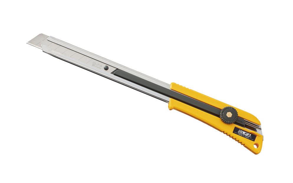 Olfa "XL-2" Extra Long Utility Knife - 18 mm Blade is great when you need a knife for hard-to-reach areas. This knife sports an additional 6-1/4" length of blade channel. Tool-free blade change. 091511200331. Extended Reach Knife Olfa Model XL-2. 18 mm (3/4") wide blade - Heavy Duty snap-off knife. Made in Japan