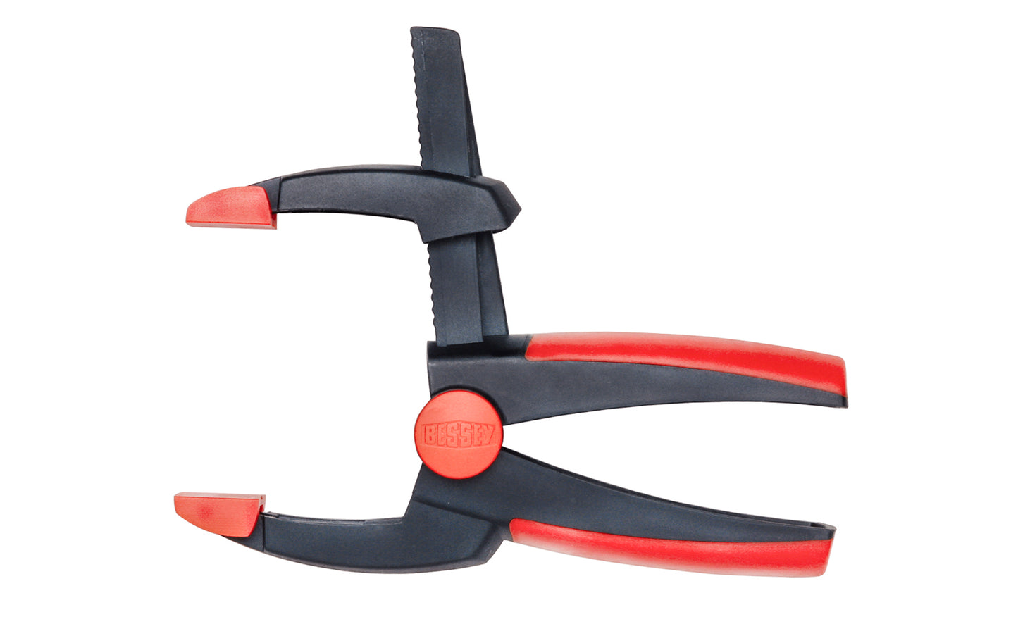 Bessey Clamps Model No. XV5-170 - These variable spring clamps from Bessey can clamp on items and have 6-1/2" max opening. 2" depth reach. Soft-touch swivel pads prevent marring of soft work & handles remain in constant easy-to-grip position at all openings. Soft & non-slip two component ergonomic handle - Double Jaw