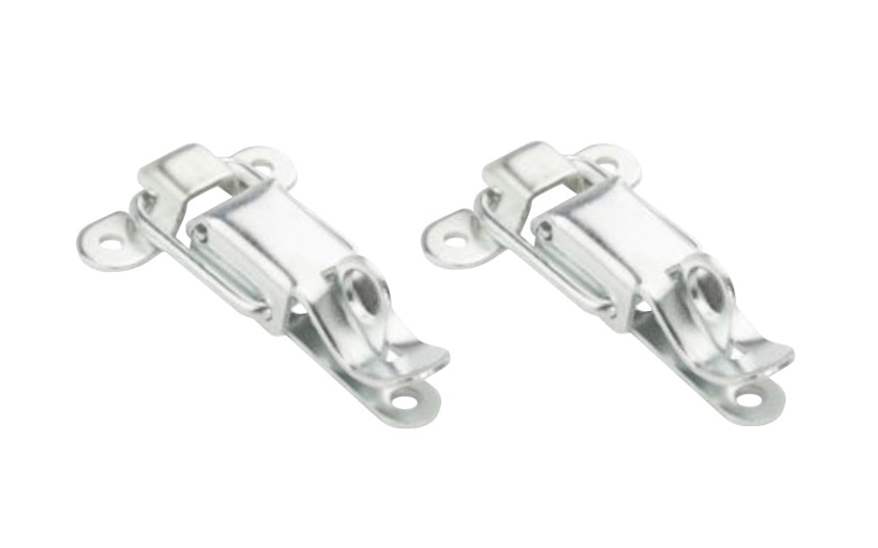 These lockable draw catches are made of steel material with zinc-plated finish. Latches for a tight secure closing. Surface mount. Use to secure trunks, chests, cases, tool boxes, & other items. 1-5/8" wide x 2-1/2" high. National Hardware Model No. N208-579. 2 Pack. 038613208575