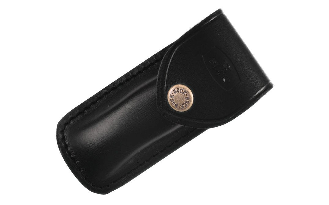 Buck Knives 112 Folding Ranger Knife & Leather Sheath - Made in Idaho - Made in USA ~ Model No. 0112BRS ~ Very popular & classic model ~ Genuine ebony handle with solid brass bolsters ~ 3" blade length - Includes a genuine black leather sheath - Blade made of 420HC Stainless Steel - Satin finish  