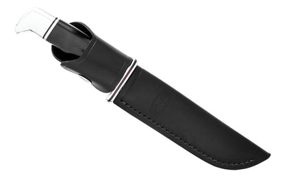 Buck Knives 119 Special Knife & Sheath - Fixed Blade & Black Handle - Fixed Blade & Black Handle Model 0119BKS-B has a blade made of 420HC Stainless Steel. Silver bolsters & guard. Handsome Phenolic, black handle - Very nice feel in the hand. 033753092077. 6" Long Blade