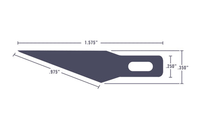 Excel #11 Knife Blades - 5 Pack. Made of sharp high carbon steel. Great for use on paper, card-stock, stencils, film, photographs, tape, plastic, cork, wood, vinyl, cloth, leather, foam boards & most other light-weight crafting. Fits K1,  K3,  K17,  K18,  K26,  K30,  K71 Excel Knives. Made by Excel Blades. Made in USA.