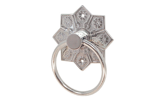 Solid Brass Drop Ring Pull ~ Polished Nickel Finish