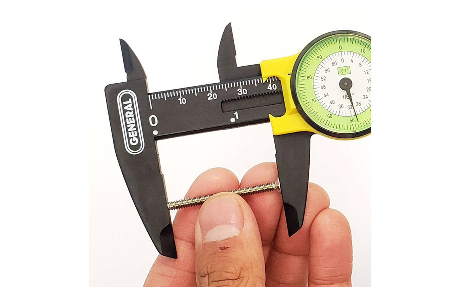 General Tools 6" Dial Caliper - Model No. 142 ~ Direct reading .01" & 1/64" on dial & mm on bar scale - Inside, outside, depth & step measurements