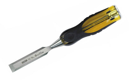 Stanley 5/8" FatMax Wood Chisel - English Chisel ~ 16-976 - 16 mm wide ~ Hardened, tempered high-chrome carbon alloy steel blade for edge retention - Thru-tang core - Steel core for strength - Made in England