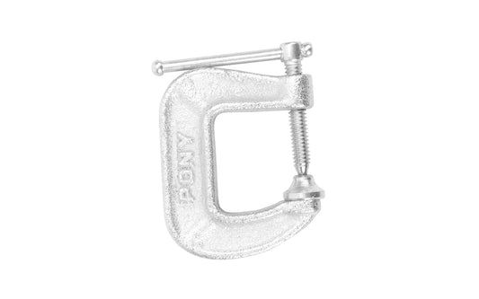 Pony C-Clamp ~ 7/8" Opening Capacity x 1-1/8" Jaw Depth - Pony Jorgensen Model No. 231 - Bright zinc plated steel - 900 lb. clamping force - Carriage Clamp 