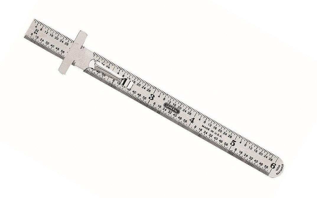 General Tools 6" Flexible Stainless Steel Rule With Pocket Clip - Model 300/1 ~ Made in USA