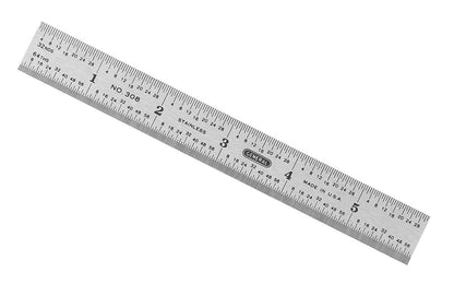 General Tools 6" Flexible Stainless Rule (32nds, 64ths) - Made in USA ~ Model No. 308 ~ The Readings are in 32nds & 64ths. Graduations etched in the steel - Machinist Rule 