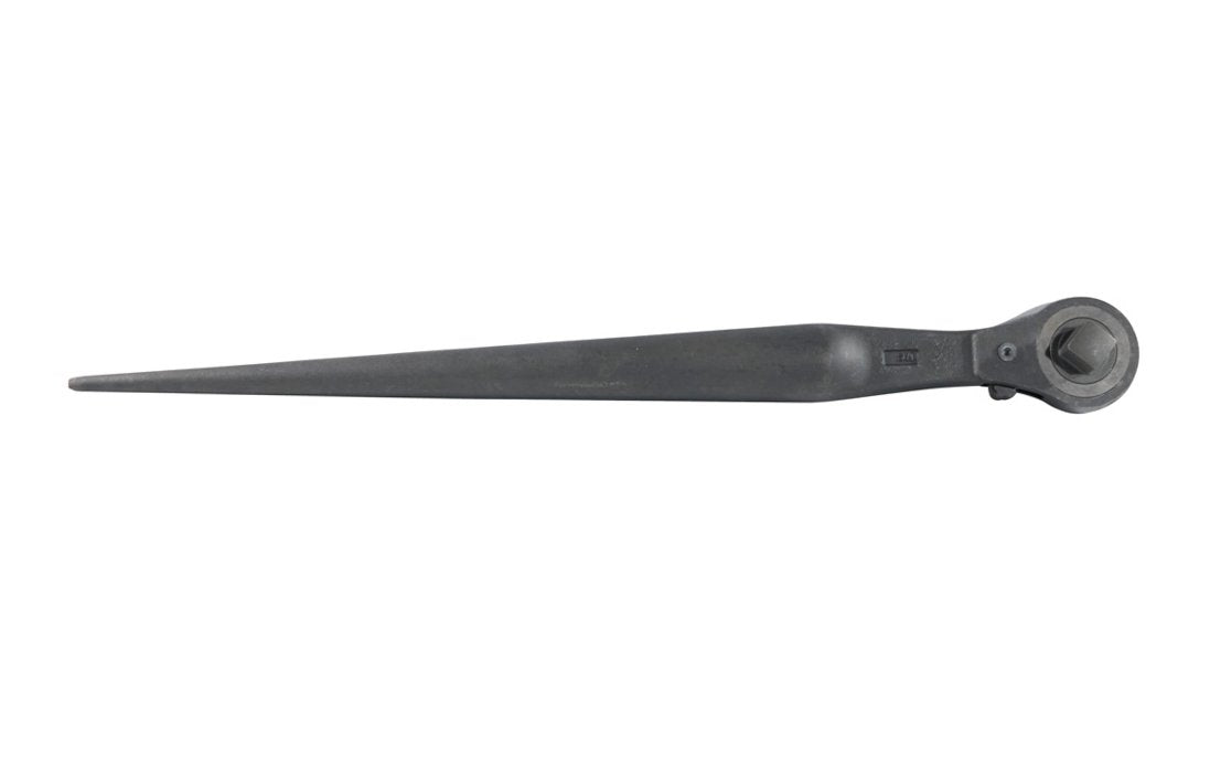 Klein Tools - Model No. 3238 - 1/2" drive - Reversible ratchet - Accepts 1/2-Inch square-drive hex socket - Forged from select alloy steel with continuous-taper handle for aligning bolt holes - Industrial black finish for corrosion resistance - 15" overall length - Spud Handle - Erection Wrench - taper handle 1/2 drive - 092644658990