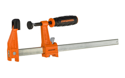 Jorgensen 12" Medium-Duty Steel Bar Clamp ~ No. 3712 - Pony Jorgensen ~ Cast iron heads & rust resistant steel bars ~ 12" max opening ~ 600 lbs. clamping pressure ~ Medium Duty style