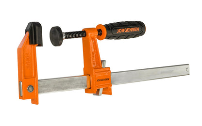 Jorgensen 12" Heavy-Duty Steel Bar Clamp ~ No. 3712-HD - Pony Jorgensen ~ Cast iron heads & rust resistant steel bars ~ 12" max opening ~ 1,000 lbs. clamping pressure ~ Heavy Duty style ~ 044295371223