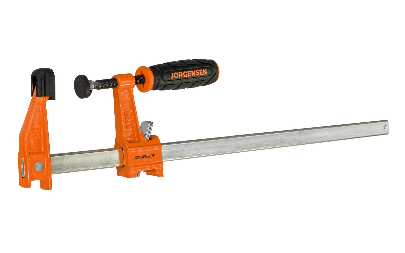 Jorgensen 18" Medium-Duty Steel Bar Clamp ~ No. 3718 - Pony Jorgensen ~ Cast iron heads & rust resistant steel bars ~ 18" max opening ~ 600 lbs. clamping pressure ~ Medium Duty style