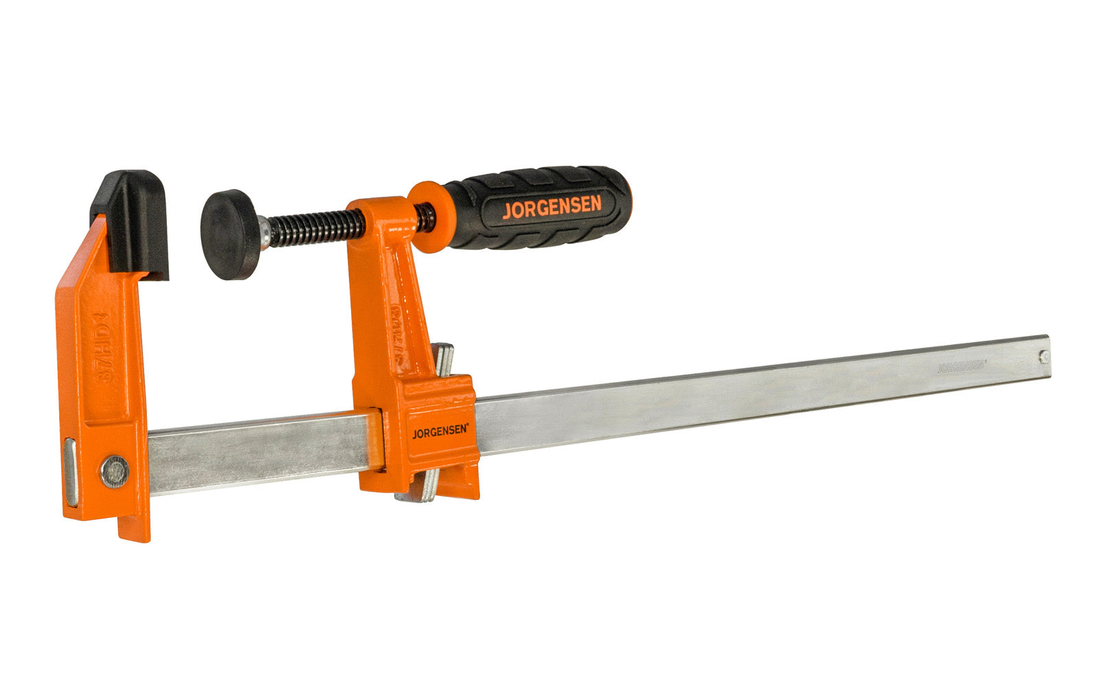 Jorgensen 18" Heavy-Duty Steel Bar Clamp ~ No. 3718-HD - Pony Jorgensen ~ Cast iron heads & rust resistant steel bars ~ 18" max opening ~ 1,000 lbs. clamping pressure ~ Heavy Duty style