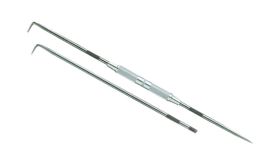 General Tools 3-Point Scriber - Model No. 380A - Hardened tool steel sharp point ~ Three interchangeable threaded steel points: short straight, short bent & long bent  - can be used in woodworking, metal marking, scratching, scribing, upholstery work, piercing holes, pattern-making, leather making, ceramics, glass, plastics, & many other uses ~ 038728314000