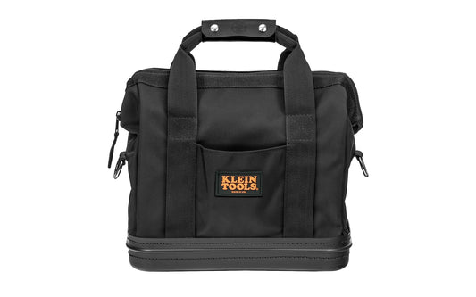 Klein Tools - Made in USA - Model 5200-15 - Made of Cordura fabric, a high-performance material resistant to abrasions, tears & scuffs - 8-interior & 2-exterior pockets hold a wide assortment of hand tools & supplies - Large opening with reinforced steel frame - Box-stitched handles and D-ring shoulder strap - 15" Size