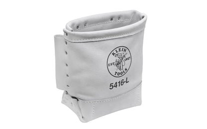 Klein Tools - Made in USA ~ 5416L - Stitched & riveted for added strength - Klein Leather Pouch - Klein Leather Bag - Storage for pliers, wrenches, & tools - Bolt bag with bull-pin loop on each side - Double Leather bottom for added durability - 092644553769 - Tunnel loop belt - Fits on belts up to 3" wide - 10" deep  - 10" x 9" x 5" 