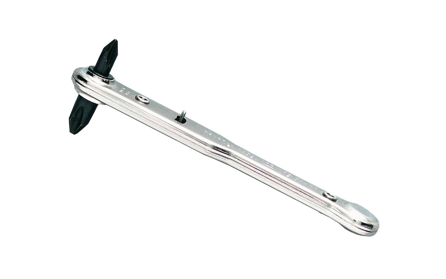 General Tools Ratchet Offset Screwdriver - Model No. 807x -  #1 Phillips &  #2 Phillips ~ This Ratcheting Offset Screwdriver with Phillips Blades is ideal for use where screws are concealed or obstructed, leverage is required, or where turning space is limited ~ Great for reaching hard to get at screws ~ Blades are made of machined, ground & hardened tool steel ~ 038728426703