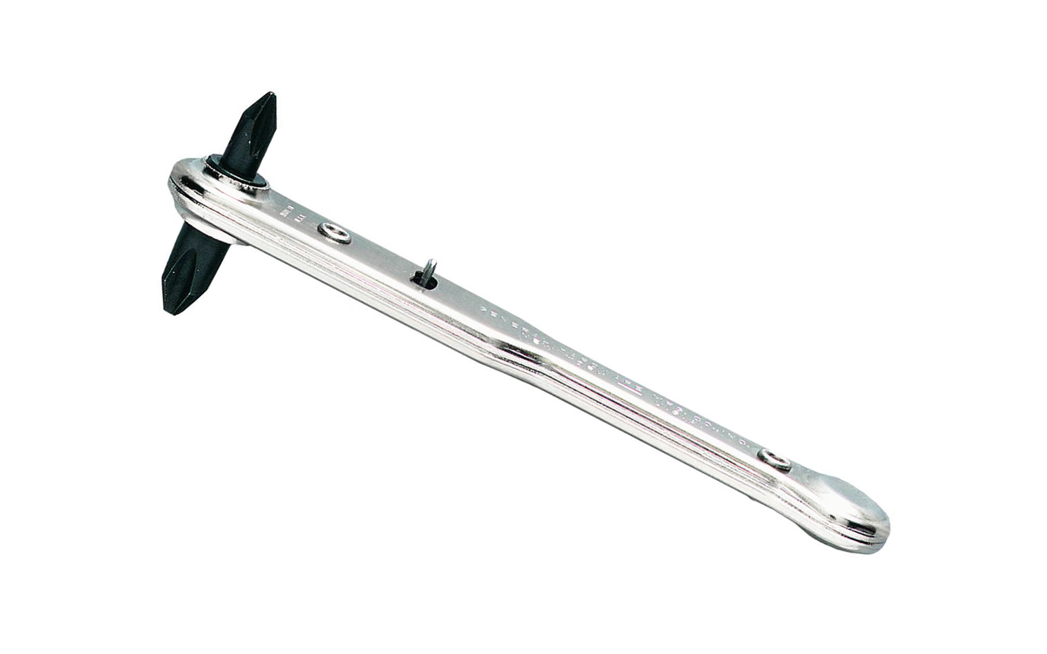 General Tools Ratchet Offset Screwdriver - Model No. 807x -  #1 Phillips &  #2 Phillips ~ This Ratcheting Offset Screwdriver with Phillips Blades is ideal for use where screws are concealed or obstructed, leverage is required, or where turning space is limited ~ Great for reaching hard to get at screws ~ Blades are made of machined, ground & hardened tool steel ~ 038728426703