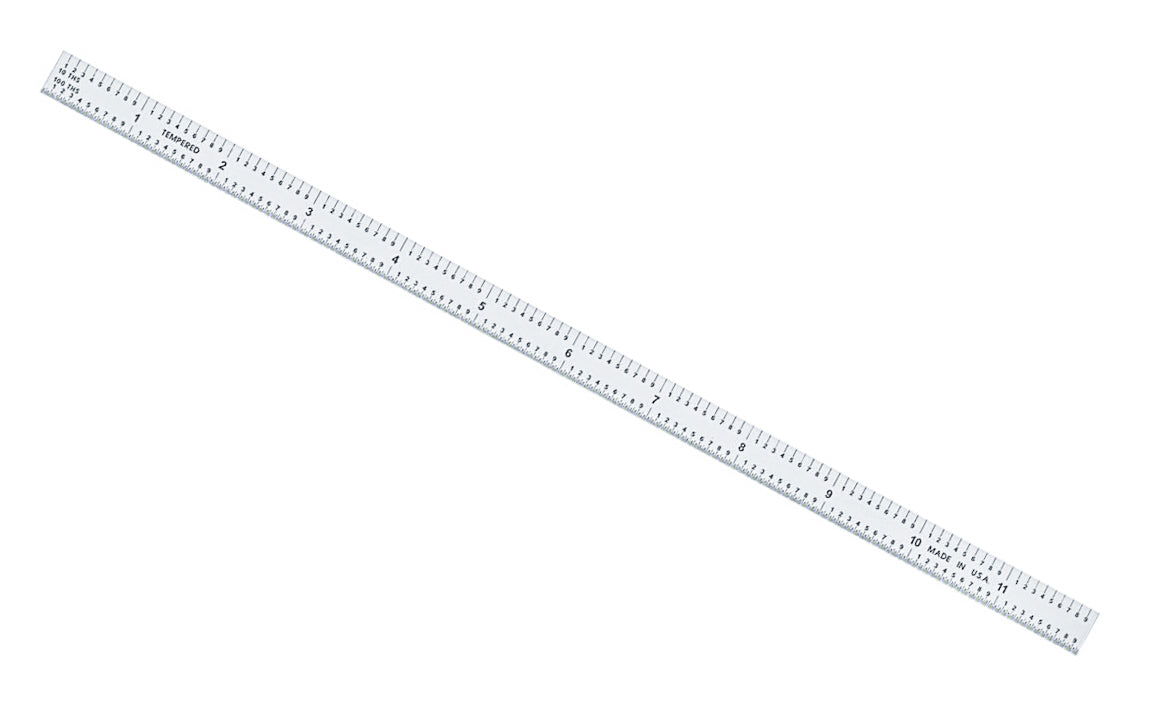 General Tools 12" Stainless Rule (10ths, 100ths, 32nds, 64ths) - Model No. CF1216 - Polished stainless steel finish. Precision made Machinist Rule - 12" overall length x 1/2" wide