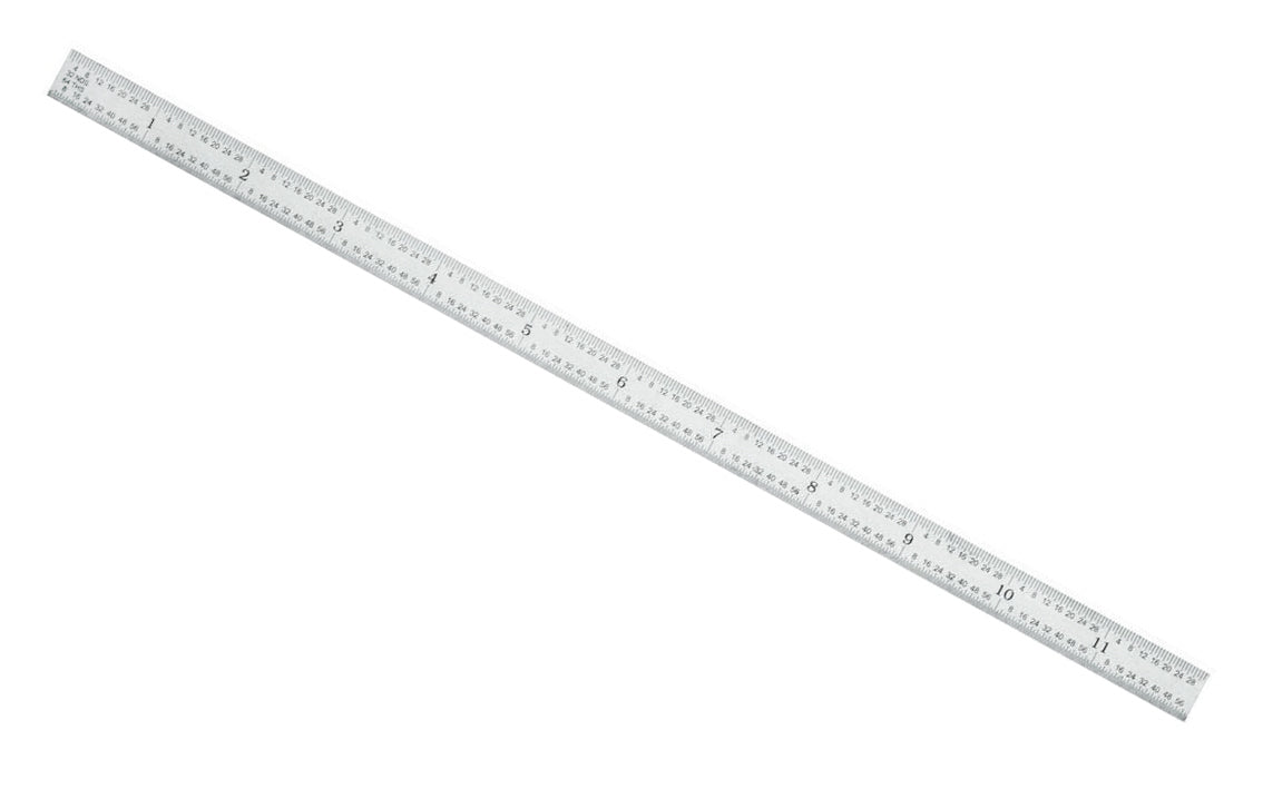 General Tools 12" Stainless Rule (10ths, 100ths, 32nds, 64ths) - Model No. CF1216 - Polished stainless steel finish. Precision made Machinist Rule - 12" overall length x 1/2" wide